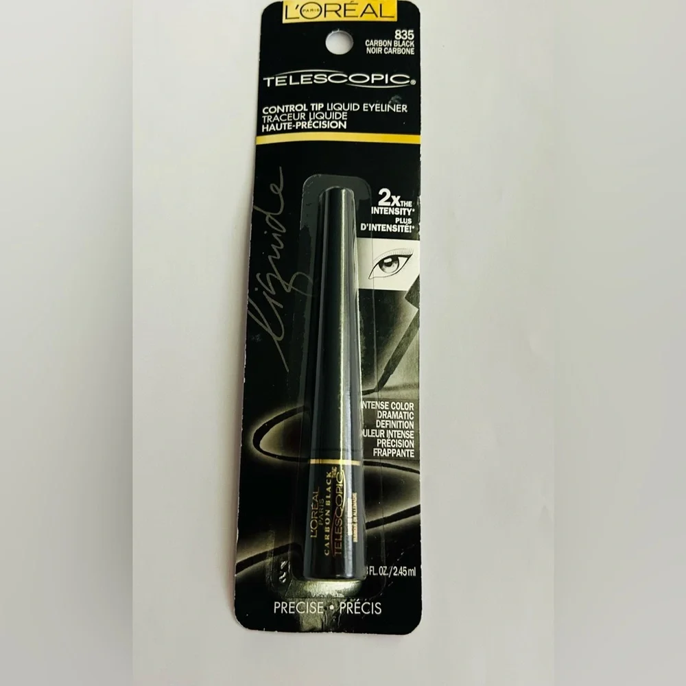 New 3 L'Oreal Telescopic Control Tip Liquid Eyeliner Carbon Black made Germany